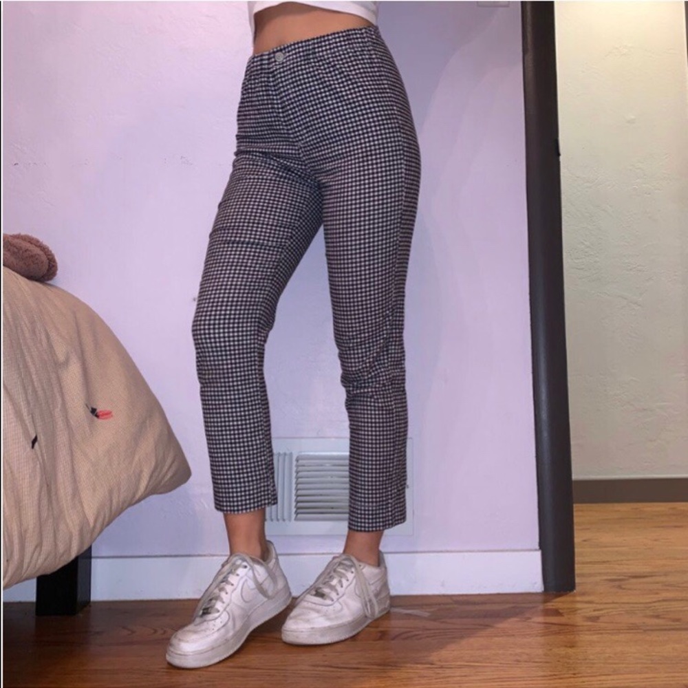 Navy blue plaid Tilden pants